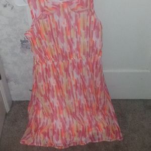 Dress back open pink orange yellow white